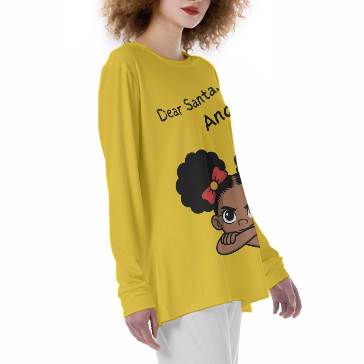 Santa and Did Womens' Pajama Tee - Yellow