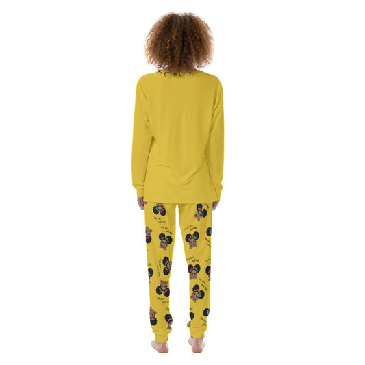 Santa and Did Women's Pajama Set - Yellow