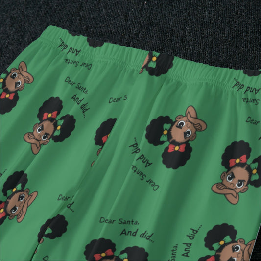 Santa and Did Women's Pajama set - Green