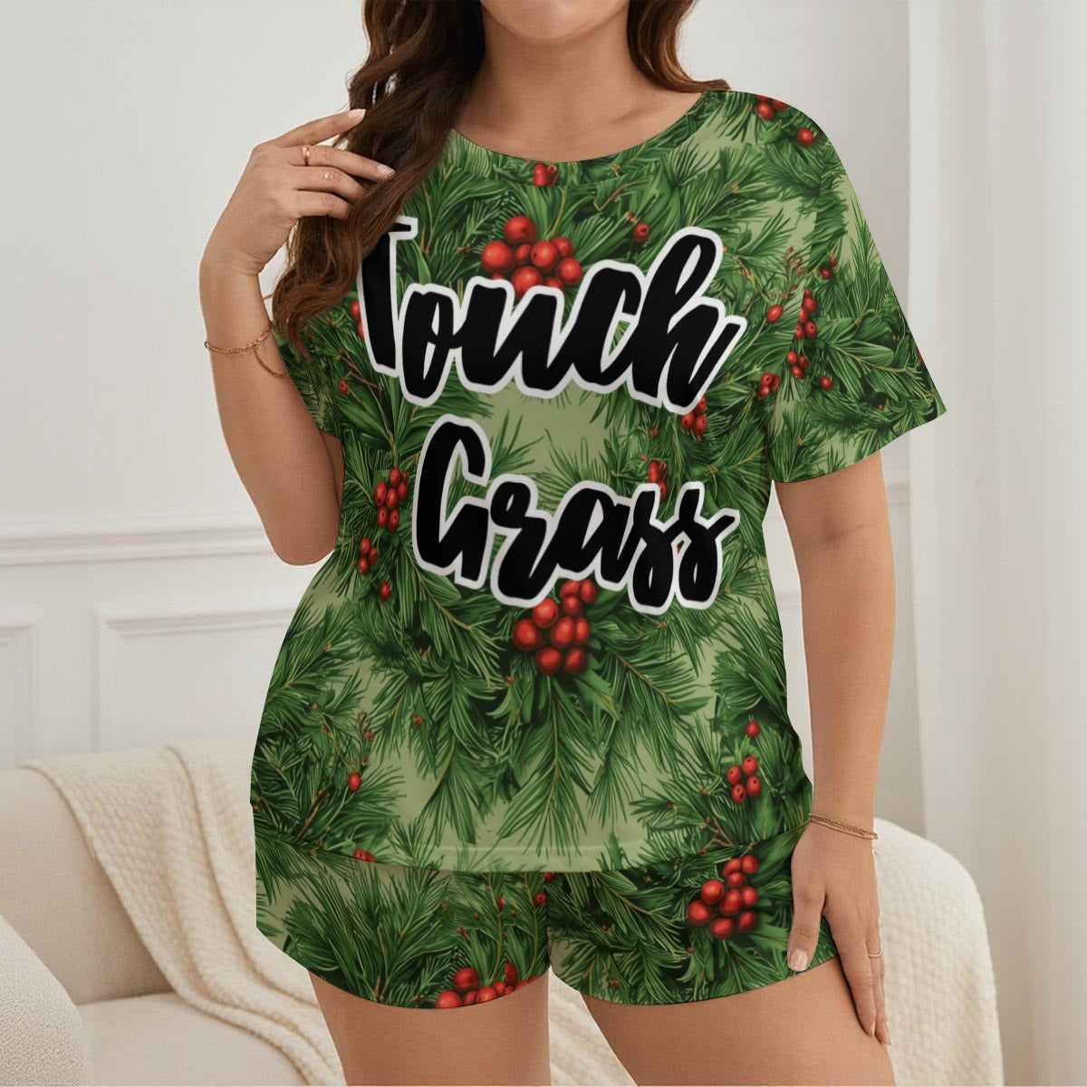 Touch Grass Women's Short Set