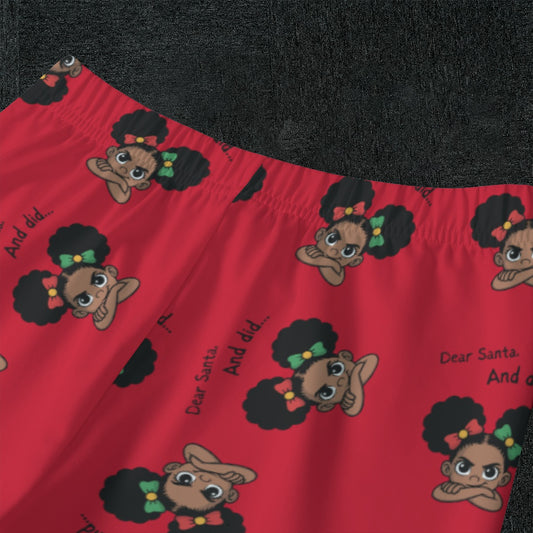 Santa And Did Kid's Raglan Pajama Set