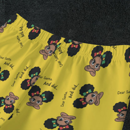 Santa and Did Solid Yellow Kid's Pajamas