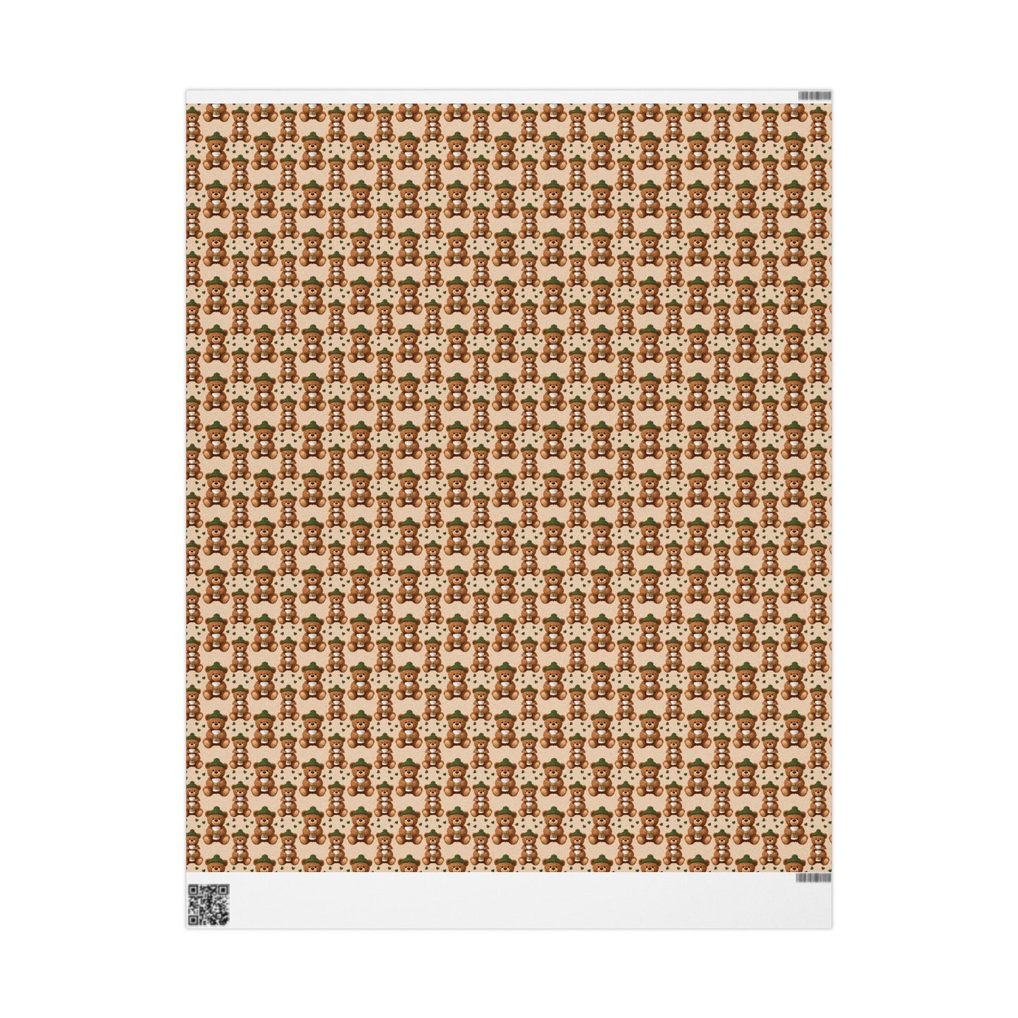 Coffee Teddy Bear Wrapping Paper — Cute Vintage Bear Pattern Gift Wrap for Baby Showers & Holidays