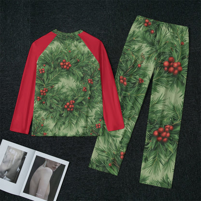 Touch Grass Red Raglan Pajamas