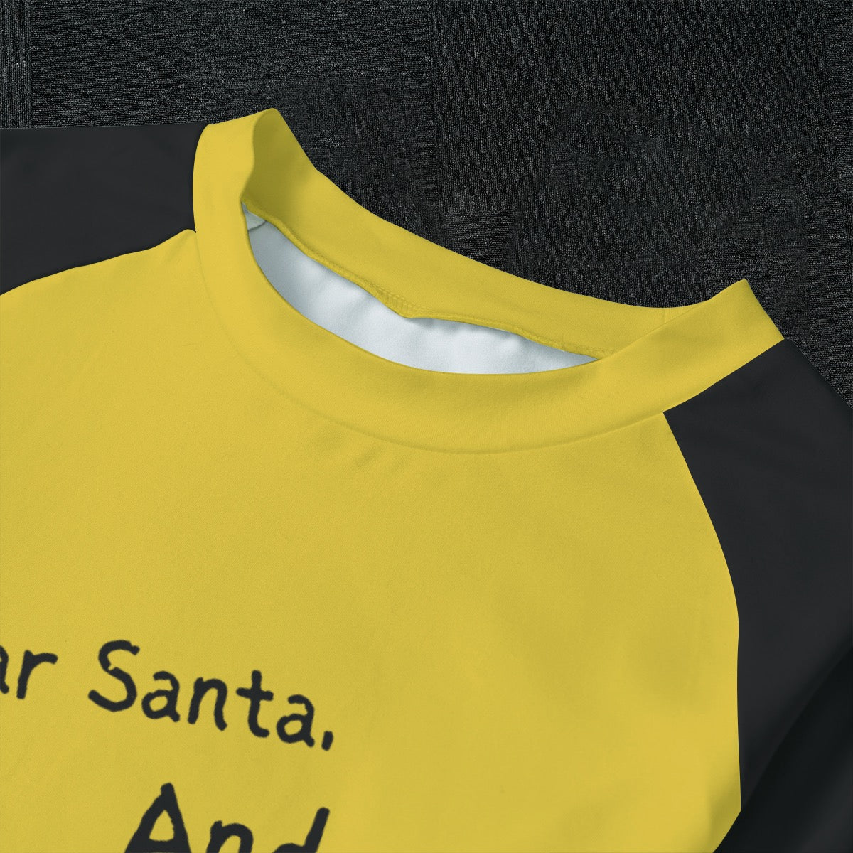 Santa And Did Kid's Yellow Raglan Set