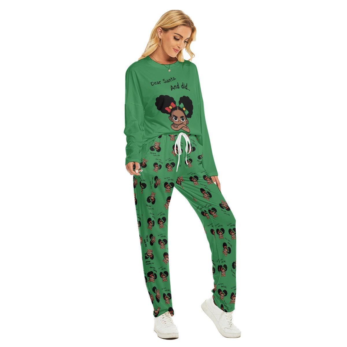 Santa and Did Women's Pajama Suit - Green