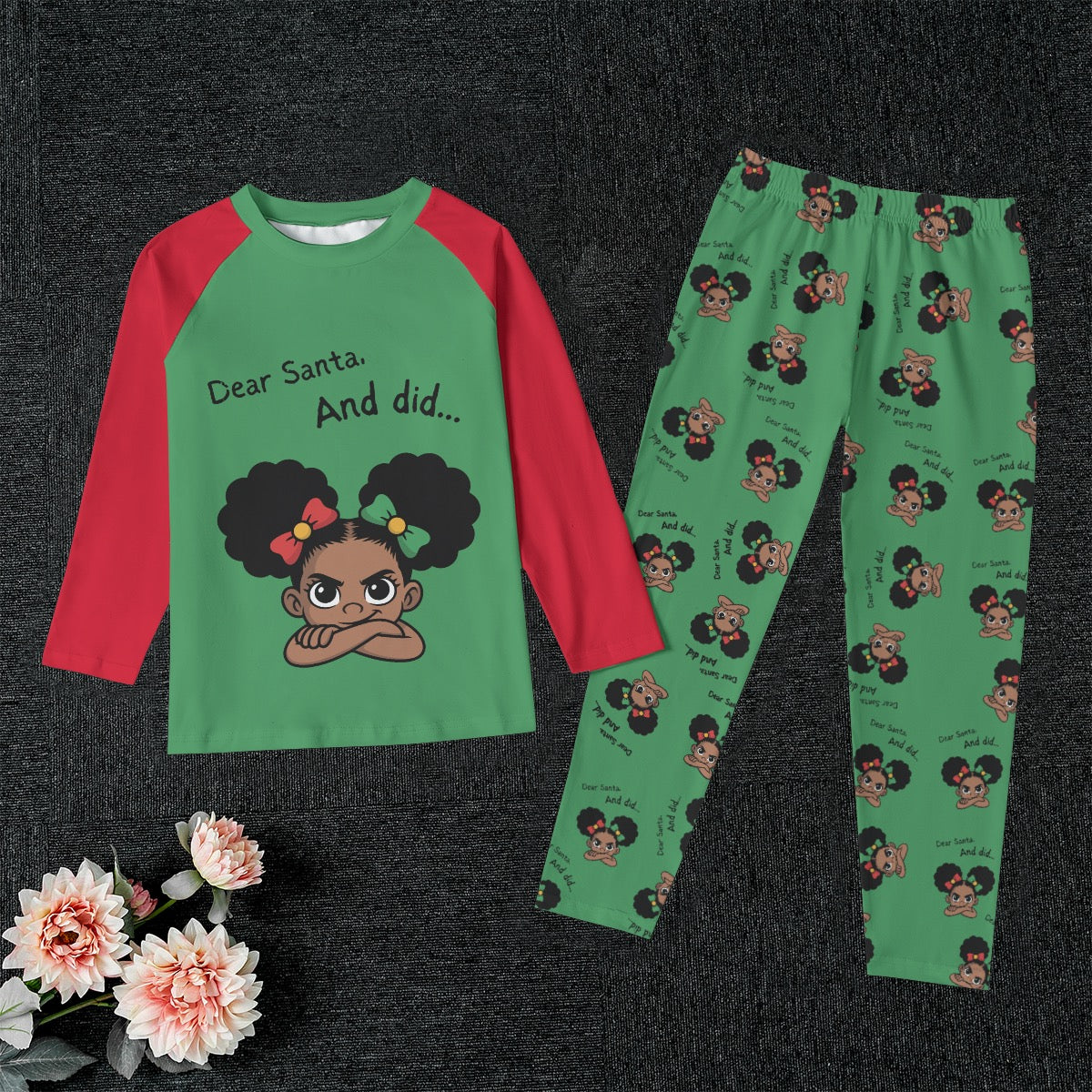 Santa and Did Kid's Raglan Sleeve