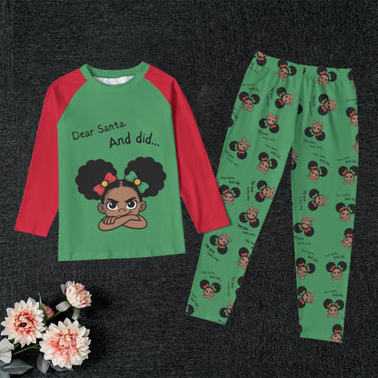 Santa and Did Kid's Raglan Sleeve