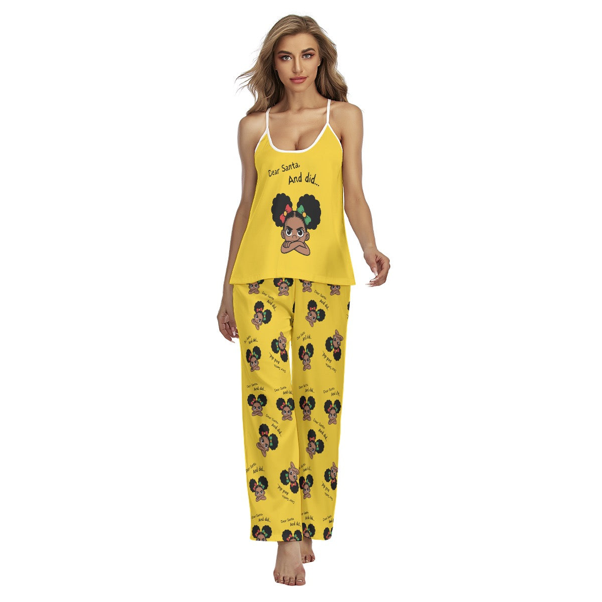 Santa And Did Women's Cami Pajamas - Yellow