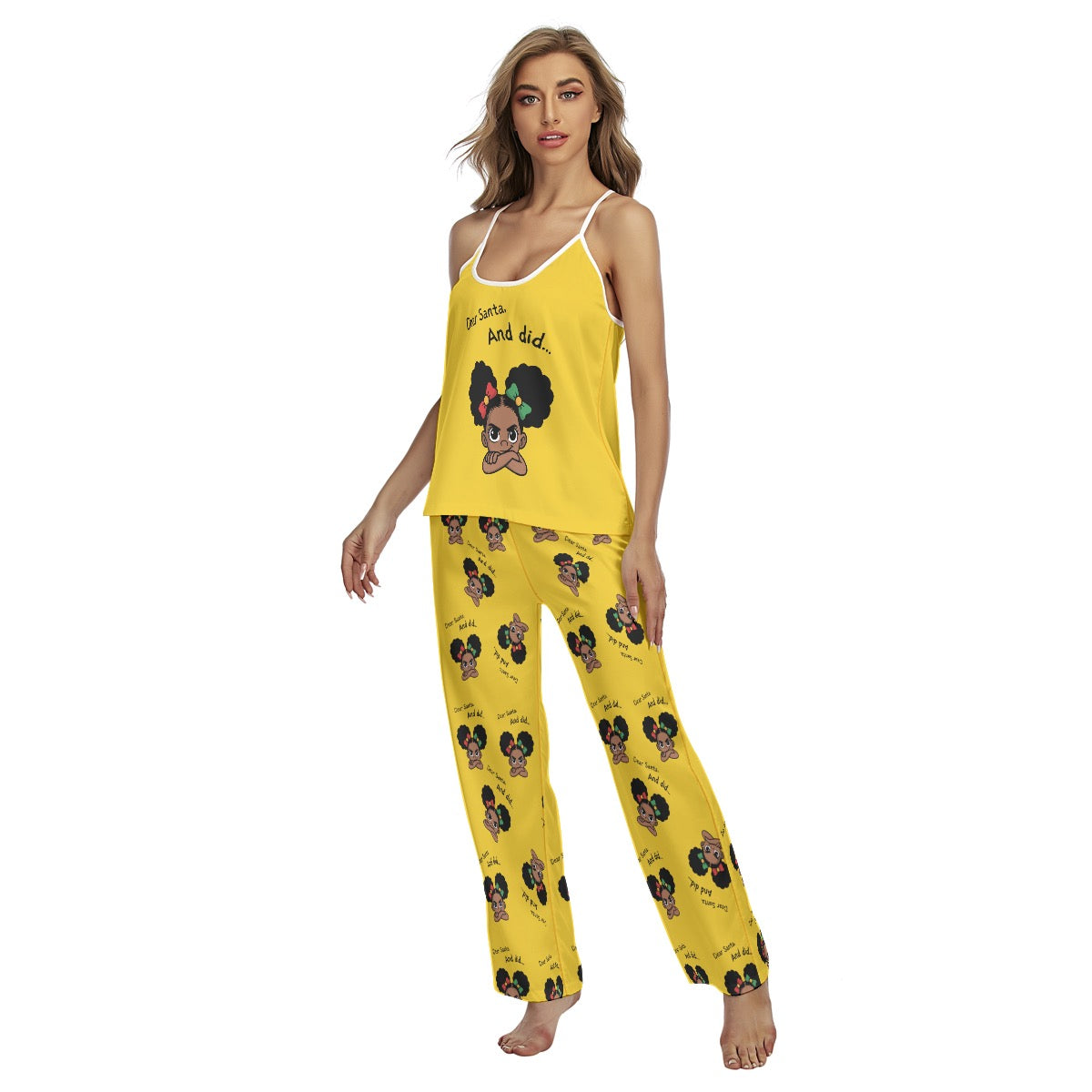 Santa And Did Women's Cami Pajamas - Yellow