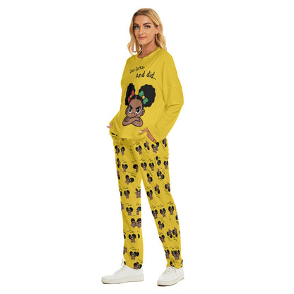Santa and Did Yellow Women's Pajama Suit