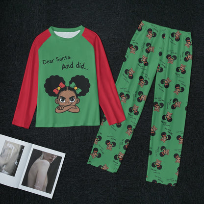 Santa and Did Women's Raglan Set - Green