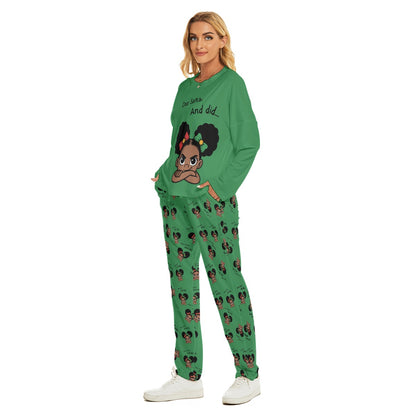 Santa and Did Women's Pajama Suit - Green