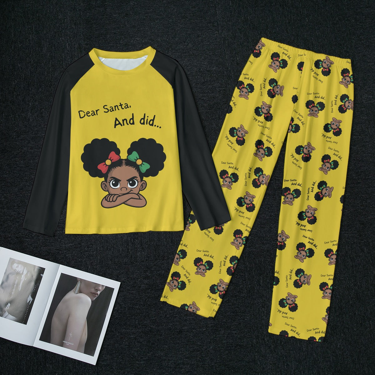Santa and Did Women's Raglan Set - Yellow