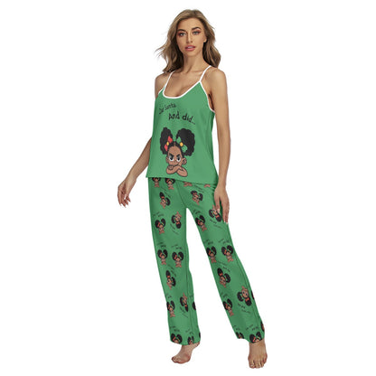 Santa And Did Cami Pajamas - Green