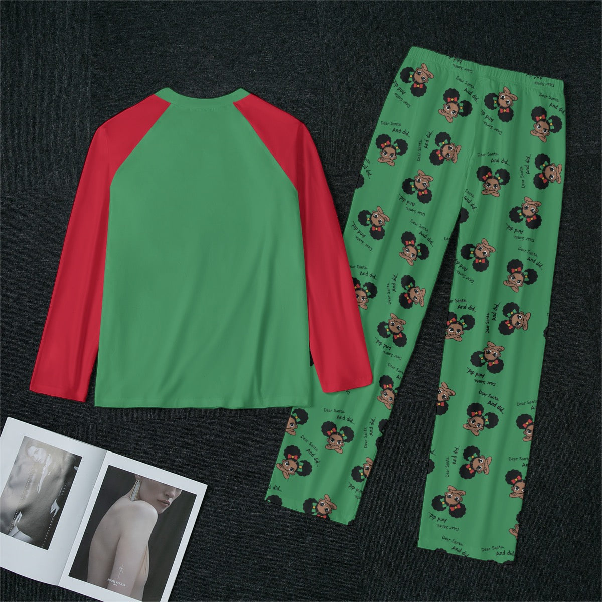 Santa and Did Women's Raglan Set - Green