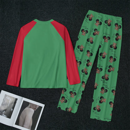 Santa and Did Women's Raglan Set - Green