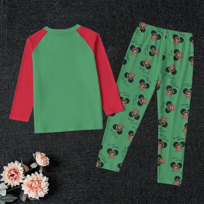 Santa and Did Kid's Raglan Sleeve