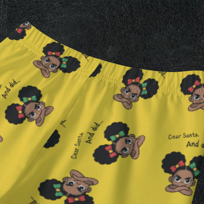 Santa And Did Kid's Yellow Raglan Set