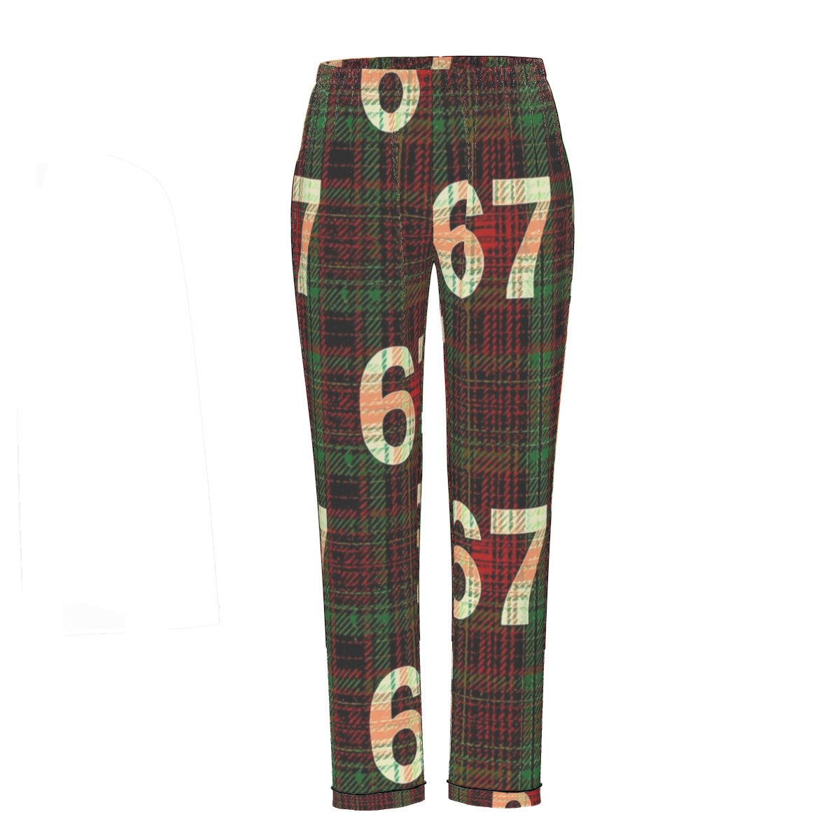 67 Women's Long Sleeve Pajama Set with Black Piping