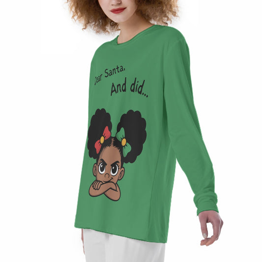 Santa and Did Women's Pajama Tee - Green