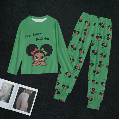 Santa and Did Women's Pajama set - Green