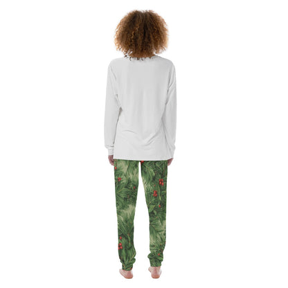 Touch Grass Women's White Top Pajamas Set