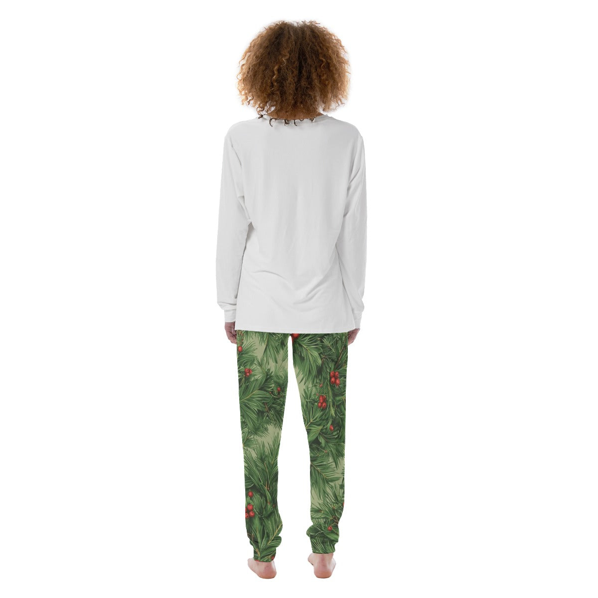 Touch Grass Women's White Top Pajamas Set