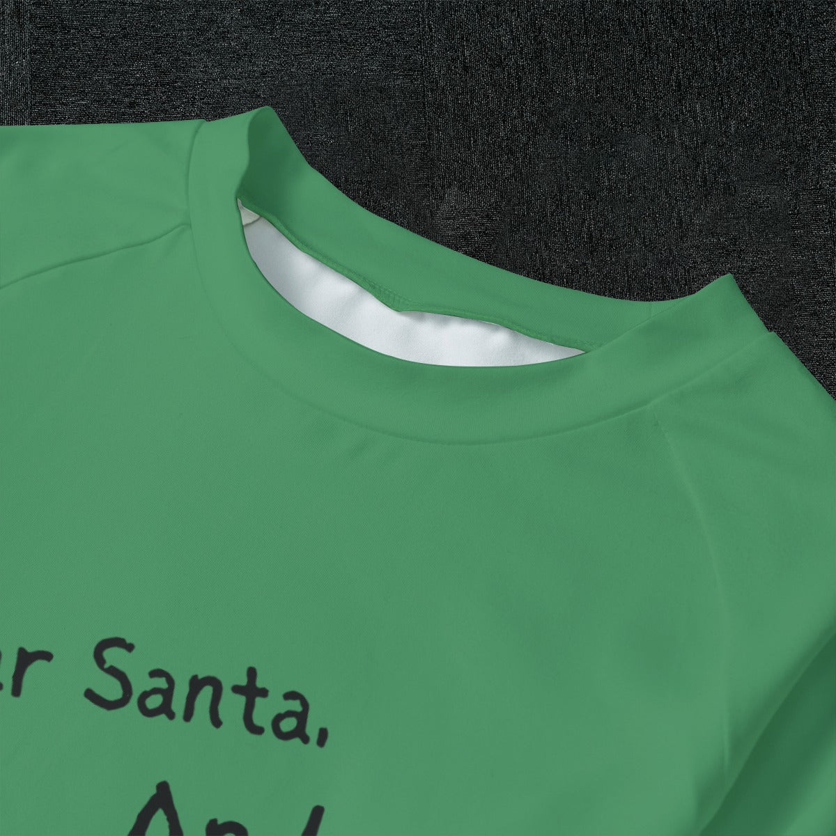 Santa And Did Solid Green Kid's Pajamas