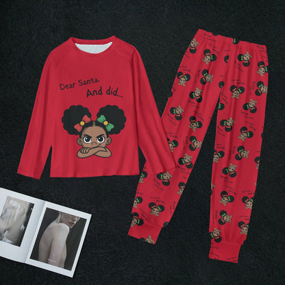 Santa and Did Solid Red Pajamas