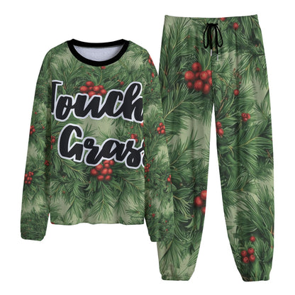 Touch Grass Green Thick Pajama Suit