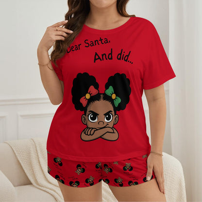 Santa And Did Soft Shorts - Red