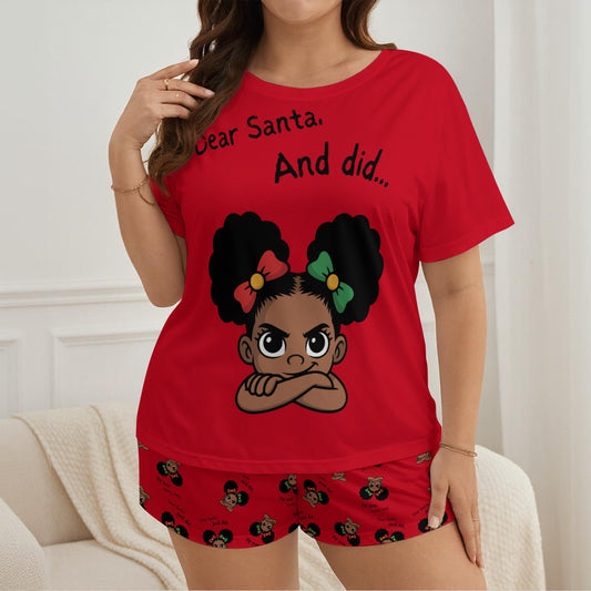 Santa And Did Soft Shorts - Red