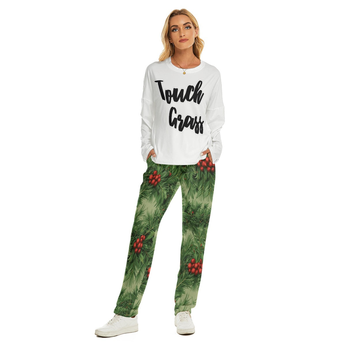 Women's Touch Grass Pajama Suit