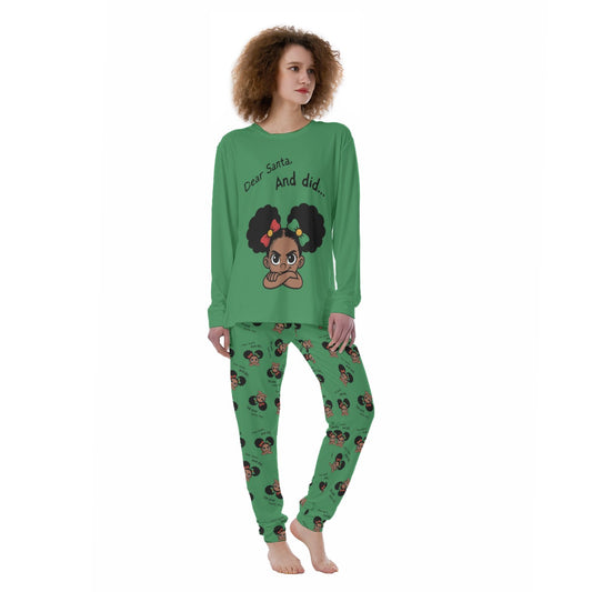 Santa And Did Women's Pajamas - Green