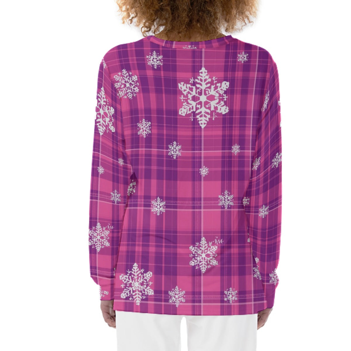 Pink Plaid Snowflakes