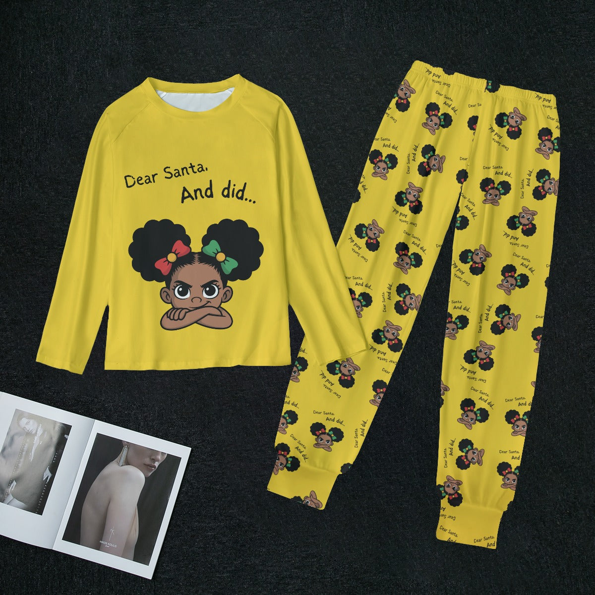 Santa and Did Pajama Set - Yellow