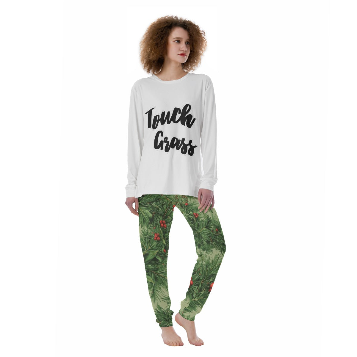 Touch Grass Pajamas White Top