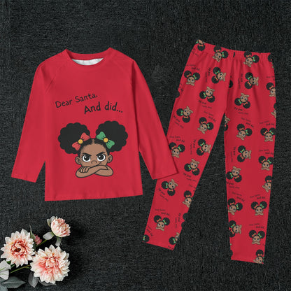 Santa And Did Kid's Raglan Pajama Set