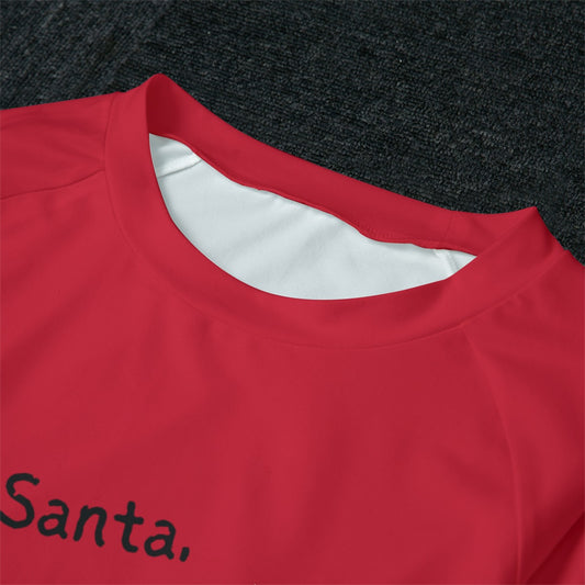 Santa and Did Solid Red Pajamas