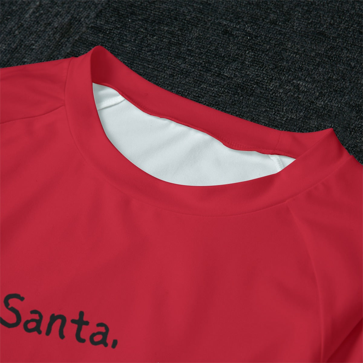 Santa and Did Solid Red Pajamas