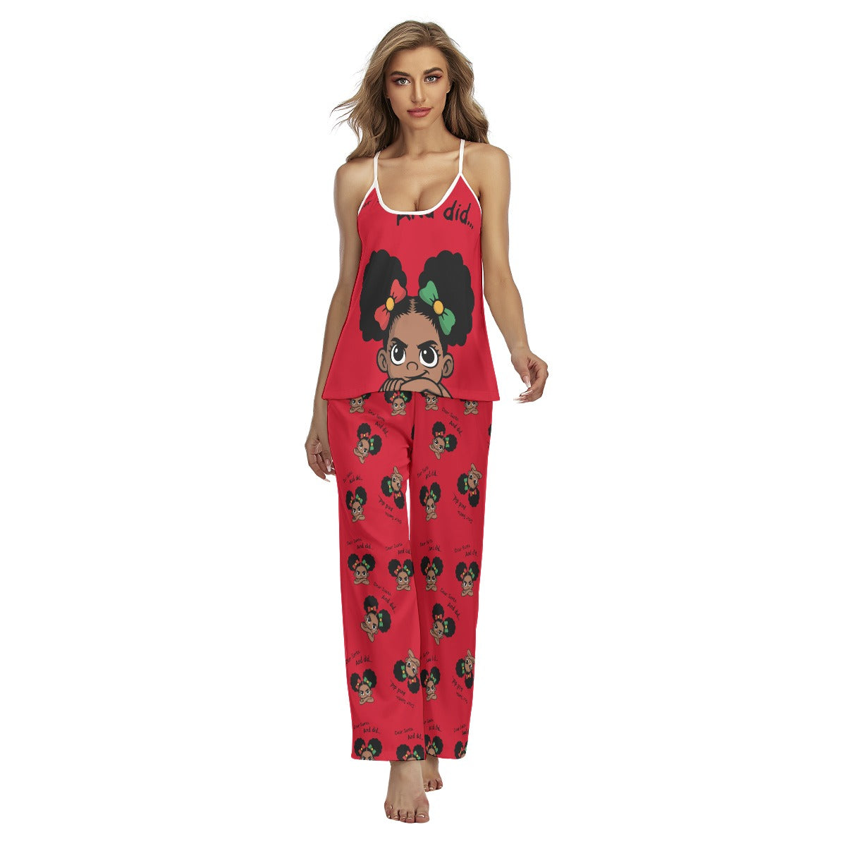 Santa And Did Red Cami Set