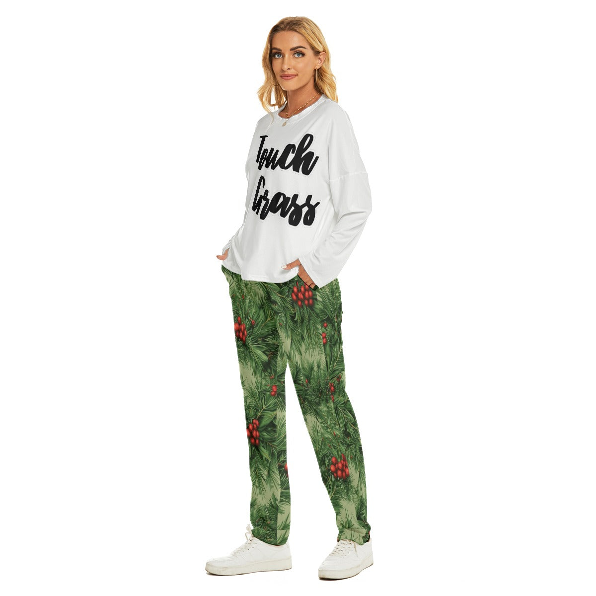 Women's Touch Grass Pajama Suit
