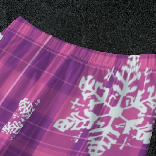 Pink Plaid Snowflakes