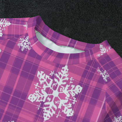 Pink Plaid Snowflakes
