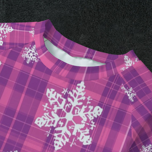 Pink Plaid Snowflakes