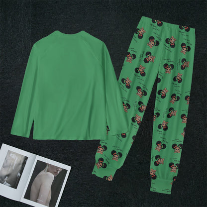 Santa and Did Women's Pajama set - Green