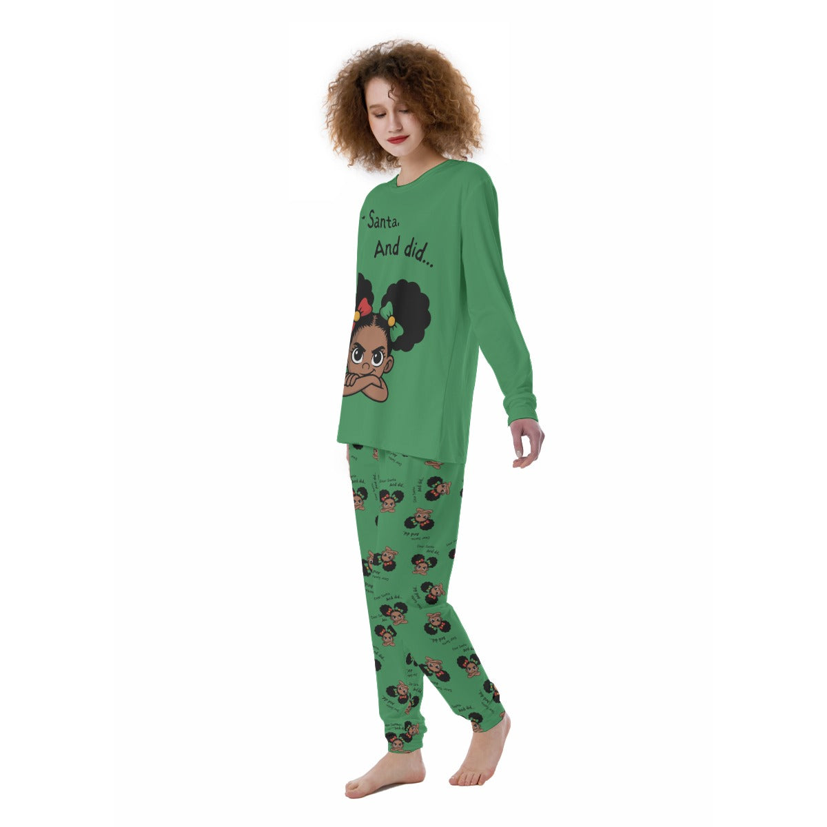 Santa And Did Women's Pajamas - Green
