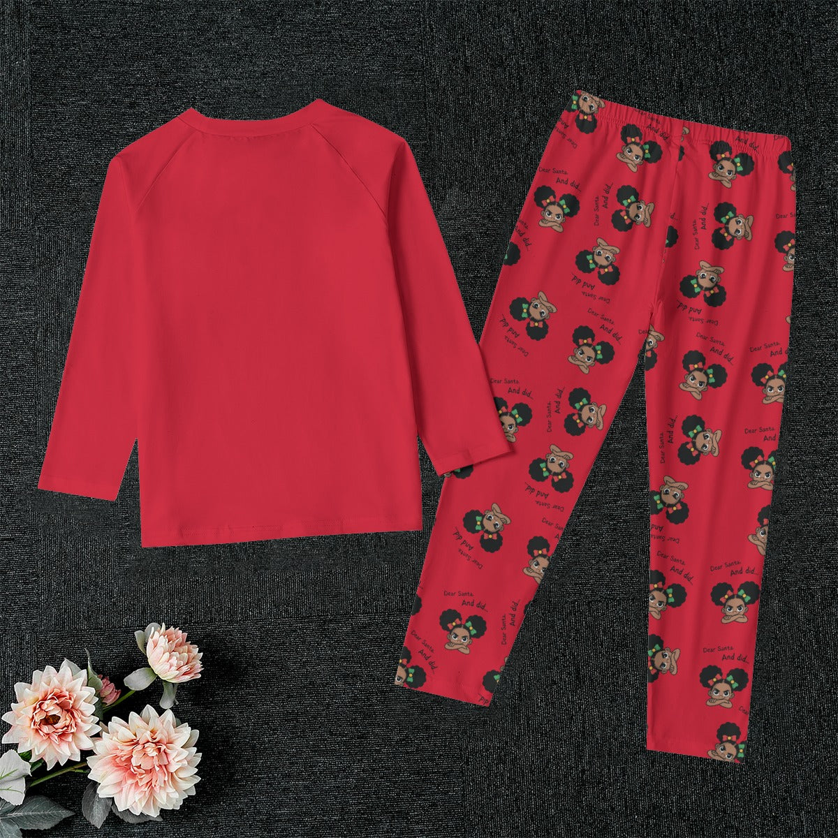Santa And Did Kid's Raglan Pajama Set