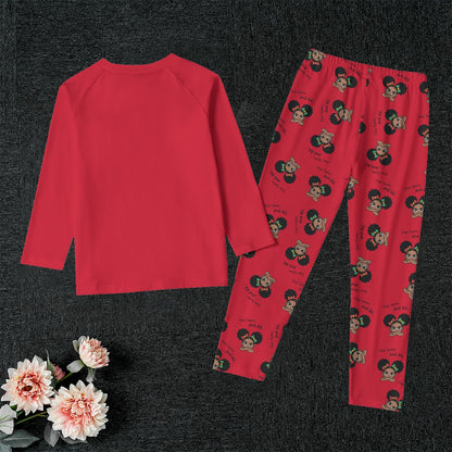 Santa And Did Kid's Raglan Pajama Set